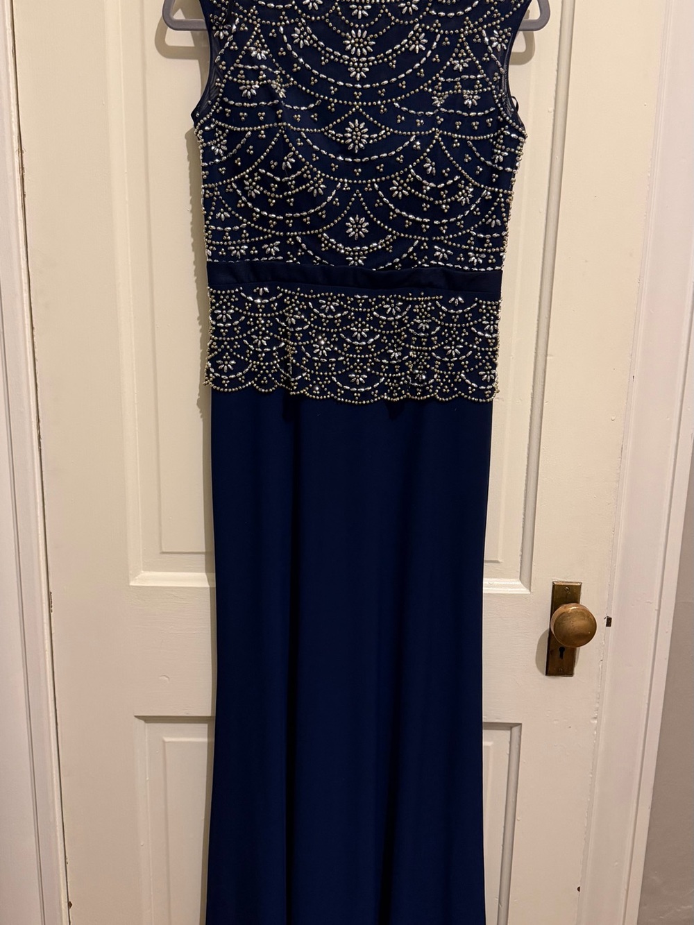 Cachet Navy Hand-Beaded Evening Gown | Size 6 | Formal Dress - Picture 2 of 7